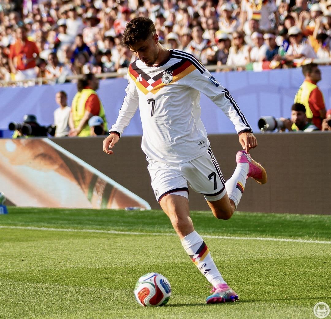 Kai Havertz controls the ball for Germany against Paraguay