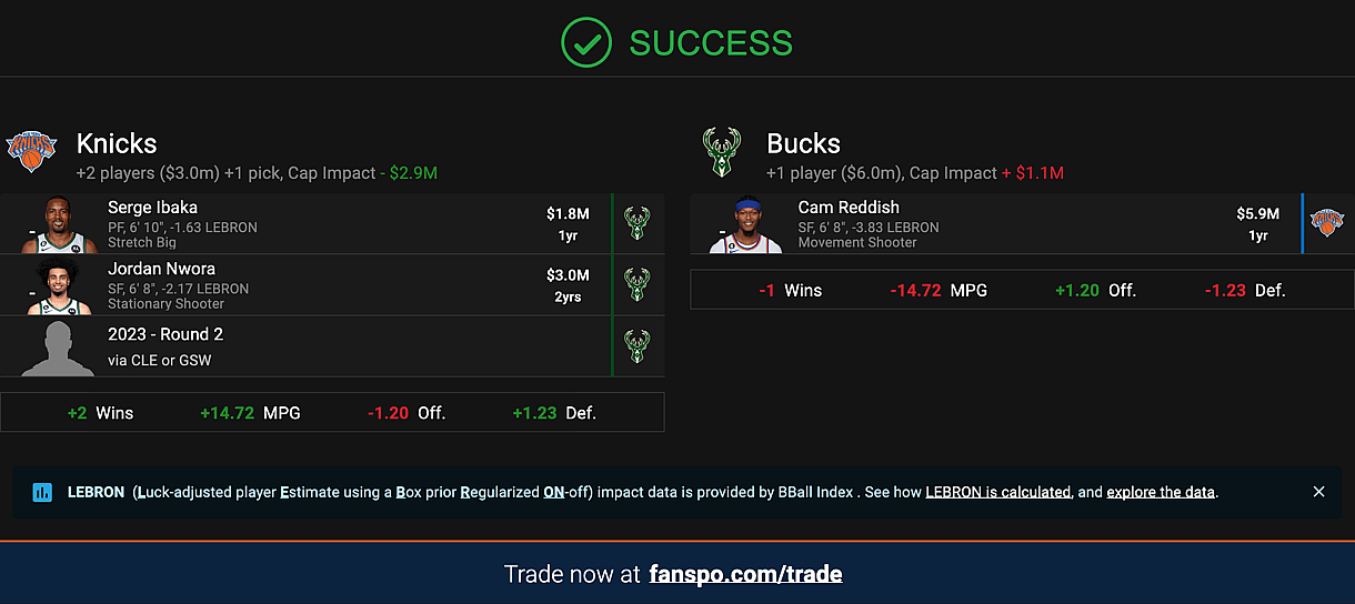 Bucks-Knicks potential trade 2