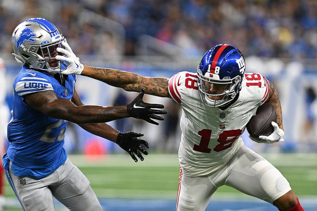 nfl: preseason-new york giants at detroit lions, isaiah hodgins