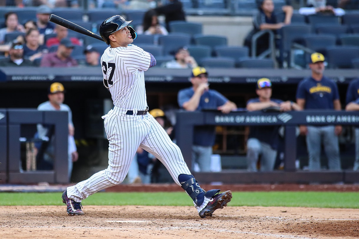 mlb: milwaukee brewers at new york yankees, giancarlo stanton