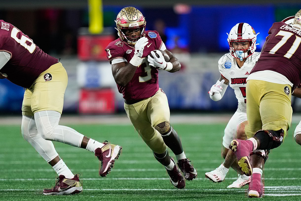 ncaa football: acc football championship-louisville at florida state, trey benson, new york giants