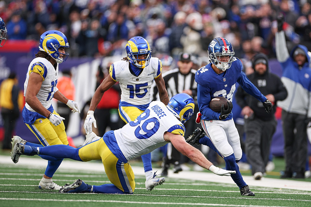 nfl: los angeles rams at new york giants, dane belton