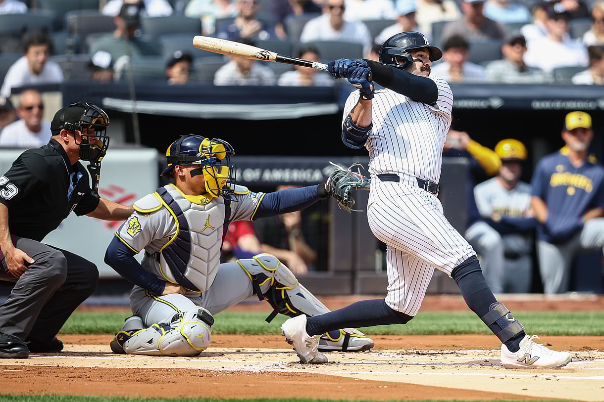 MLB: Milwaukee Brewers at New York Yankees, austin wells