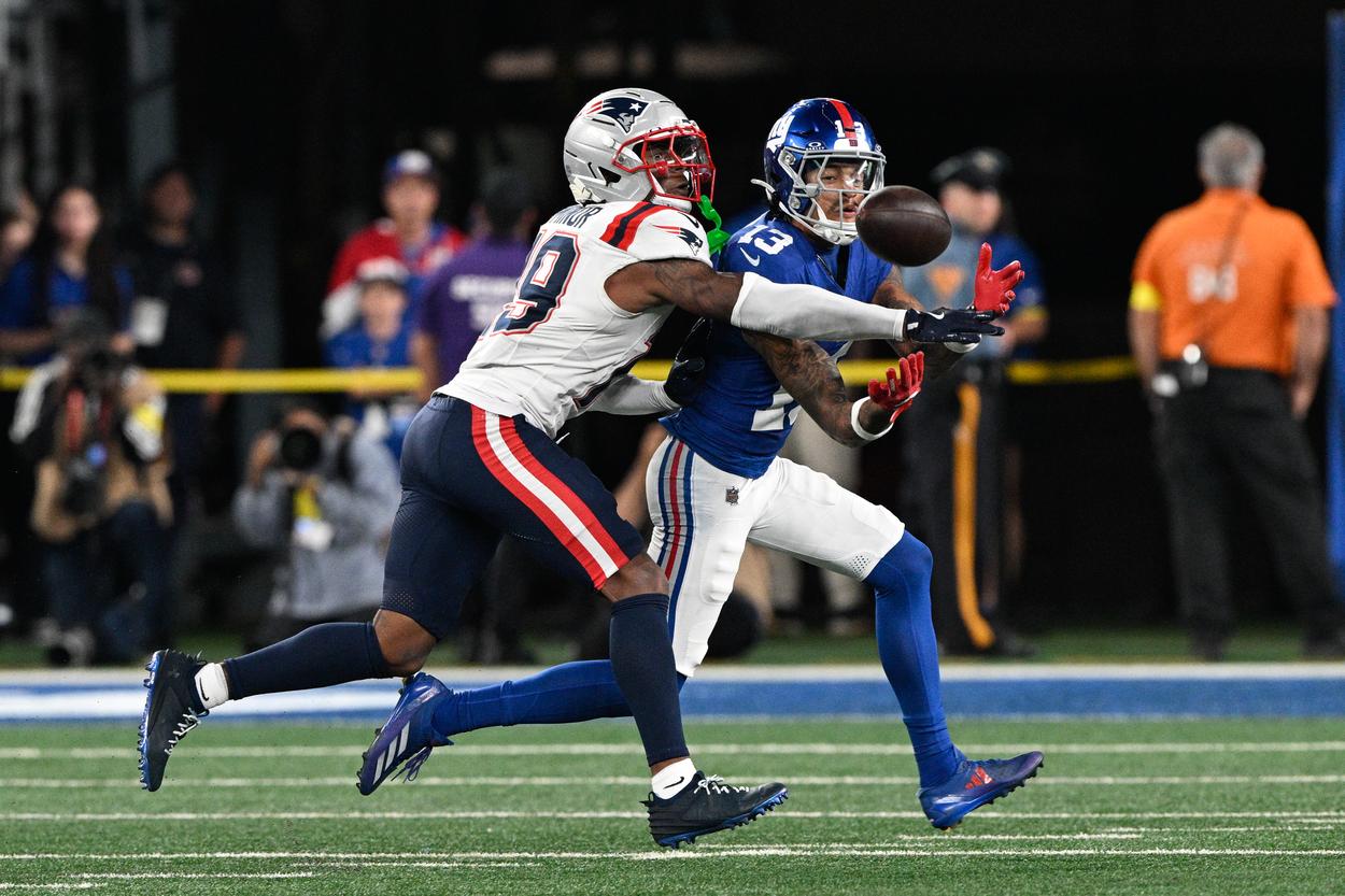 NFL: New England Patriots at New York Giants, jalin hyatt