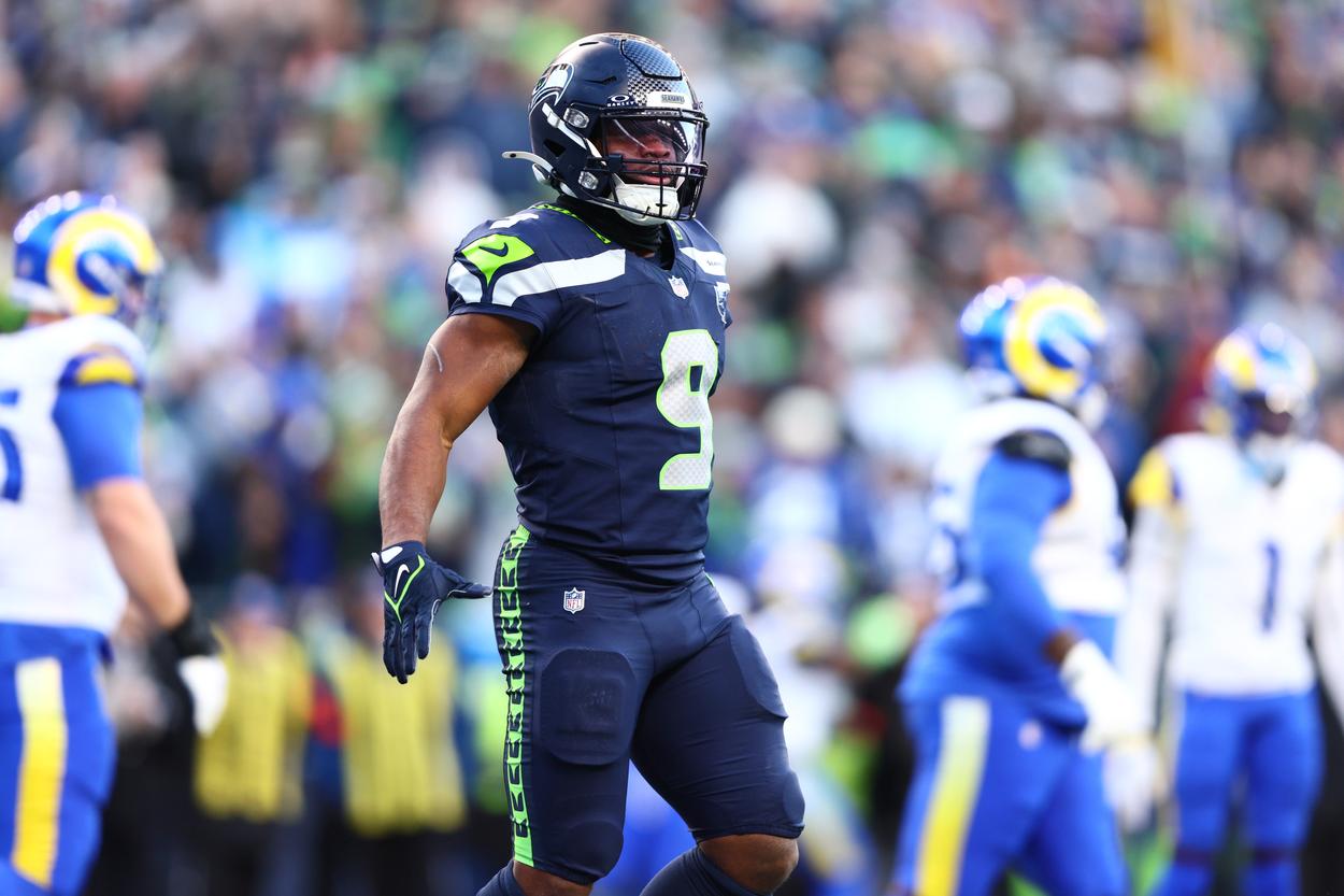 Kenneth Walker, giants, NFL: NFC Championship Game-Los Angeles Rams at Seattle Seahawks