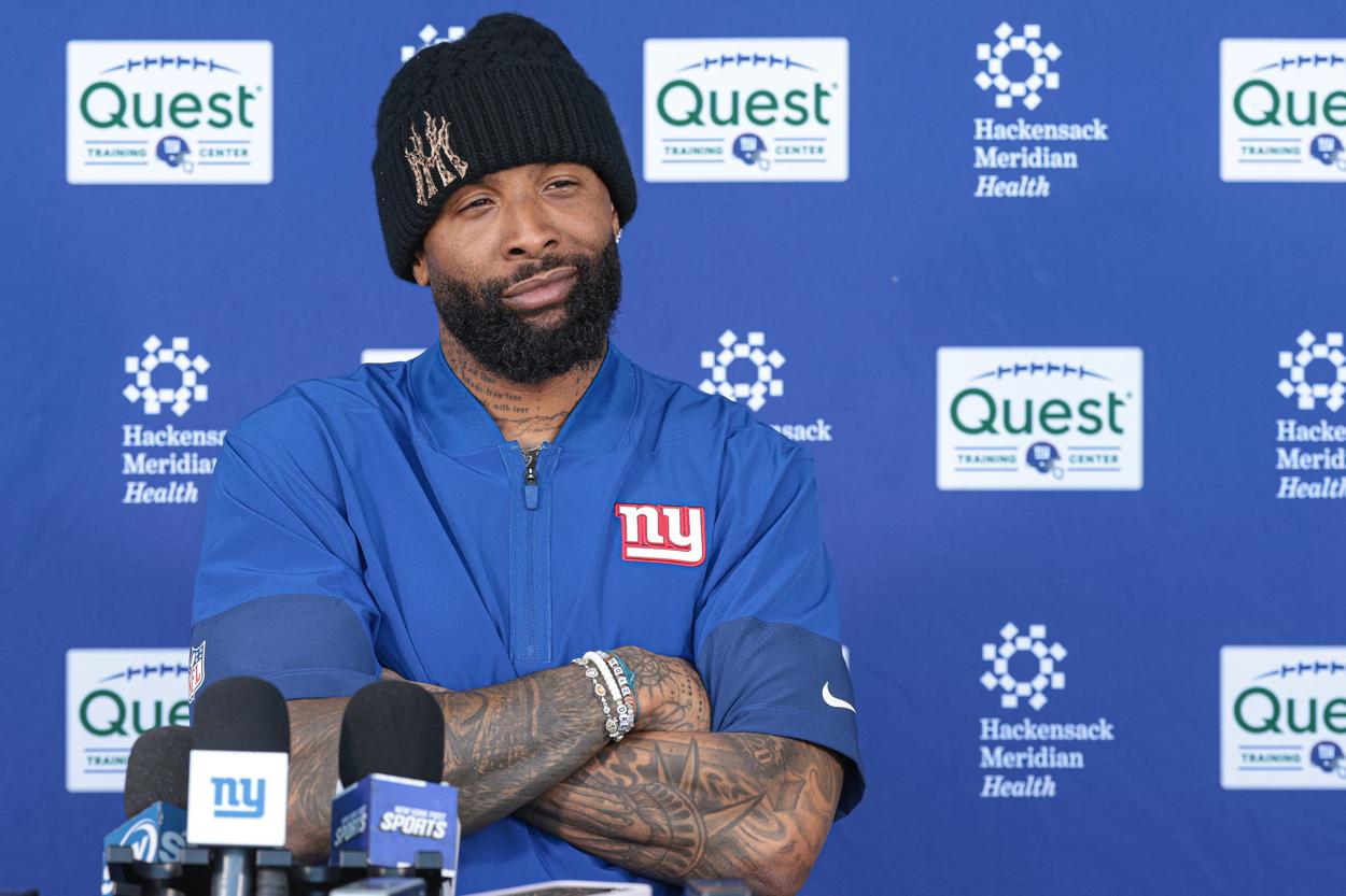 Odell Beckham Jr. speaks with media after Giants OTAs
