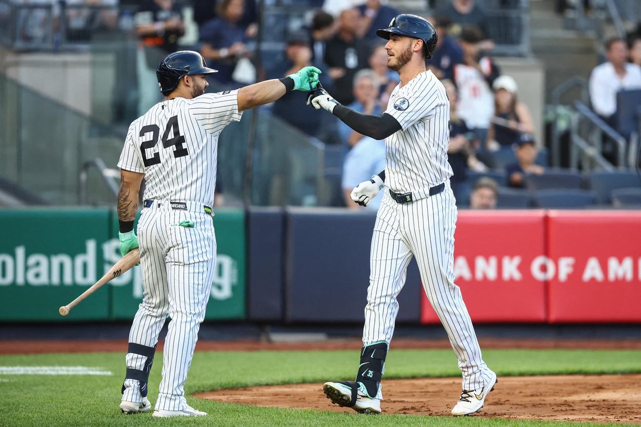 Cody Bellinger hitting for the Yankees