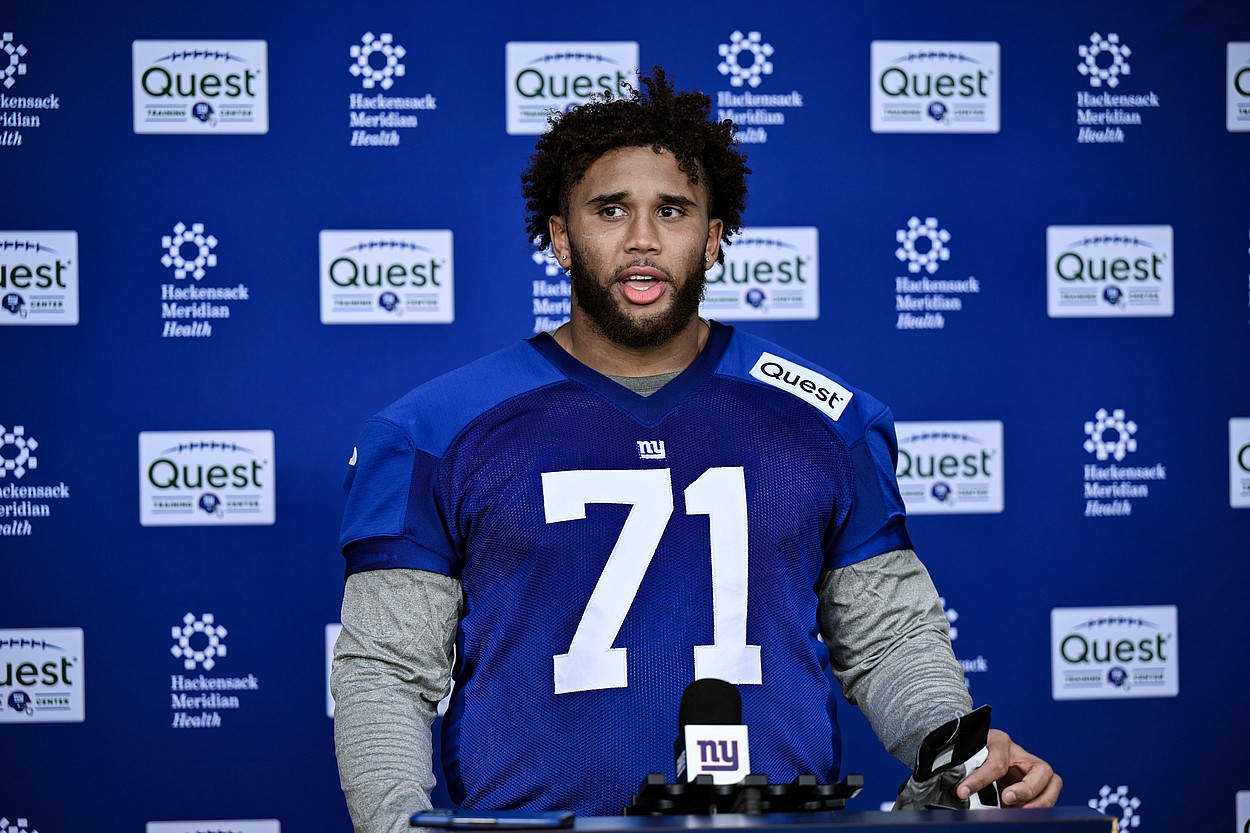 NFL: New York Giants Rookie Minicamp, marcus mbow