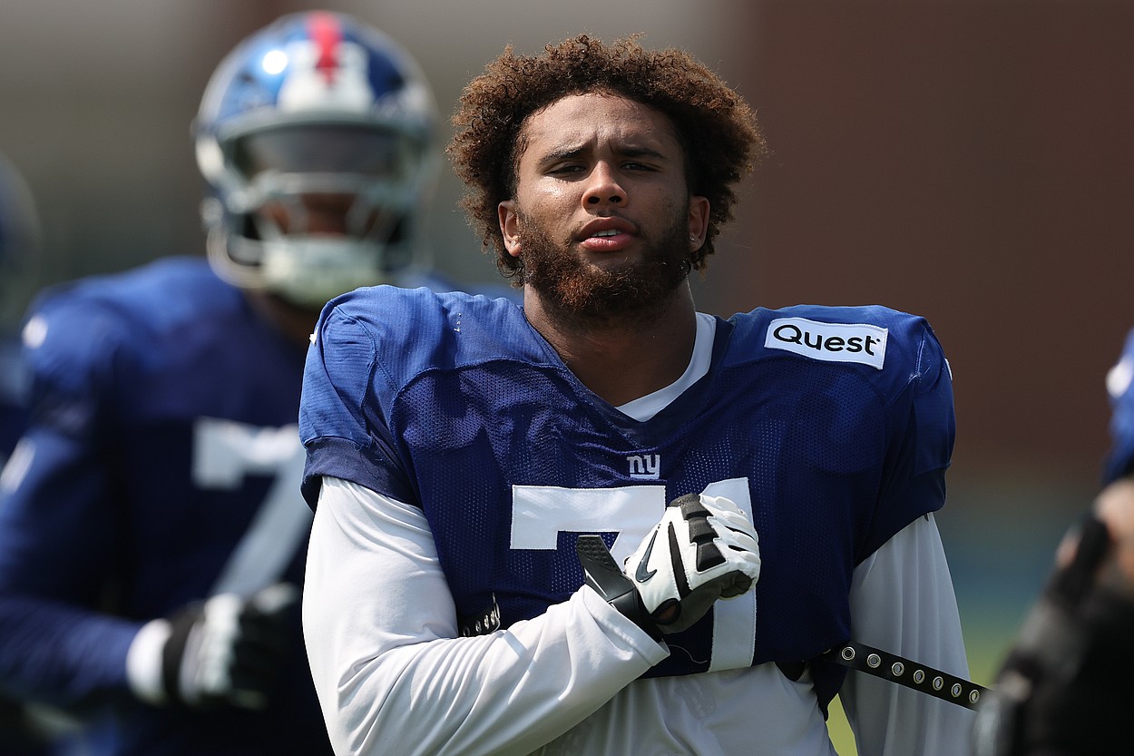 NFL: New York Giants Training Camp, marcus mbow