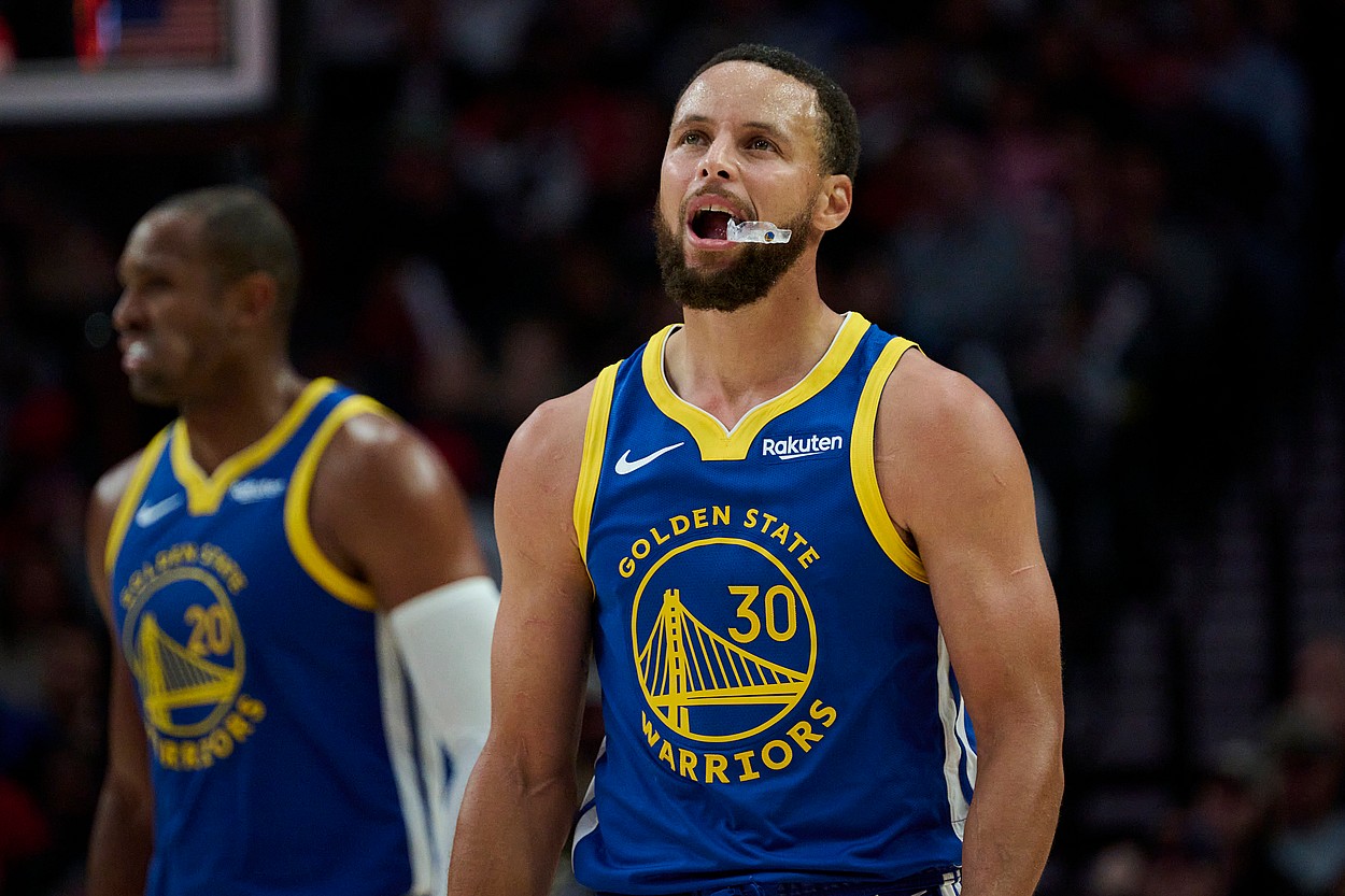 Stephen Curry, NBA: Preseason-Golden State Warriors at Portland Trail Blazers