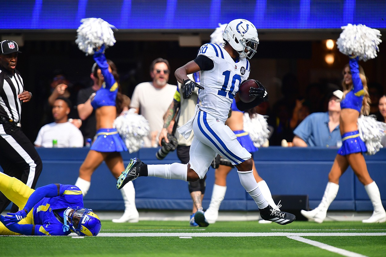 NFL: Indianapolis Colts at Los Angeles Rams, adonai mitchell, new york giants