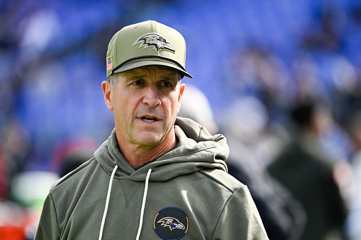 John Harbaugh, Giants, NFL: Chicago Bears at Baltimore Ravens