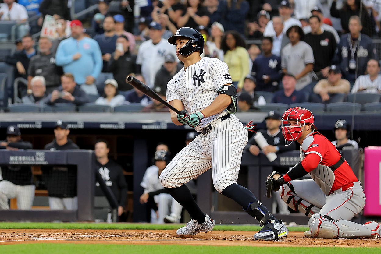 MLB: Los Angeles Angels at New York Yankees, giancarlo stanton