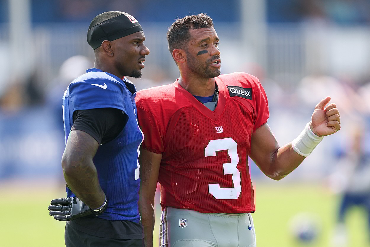 NFL: New York Giants Training Camp, malik nabers, russell wilson