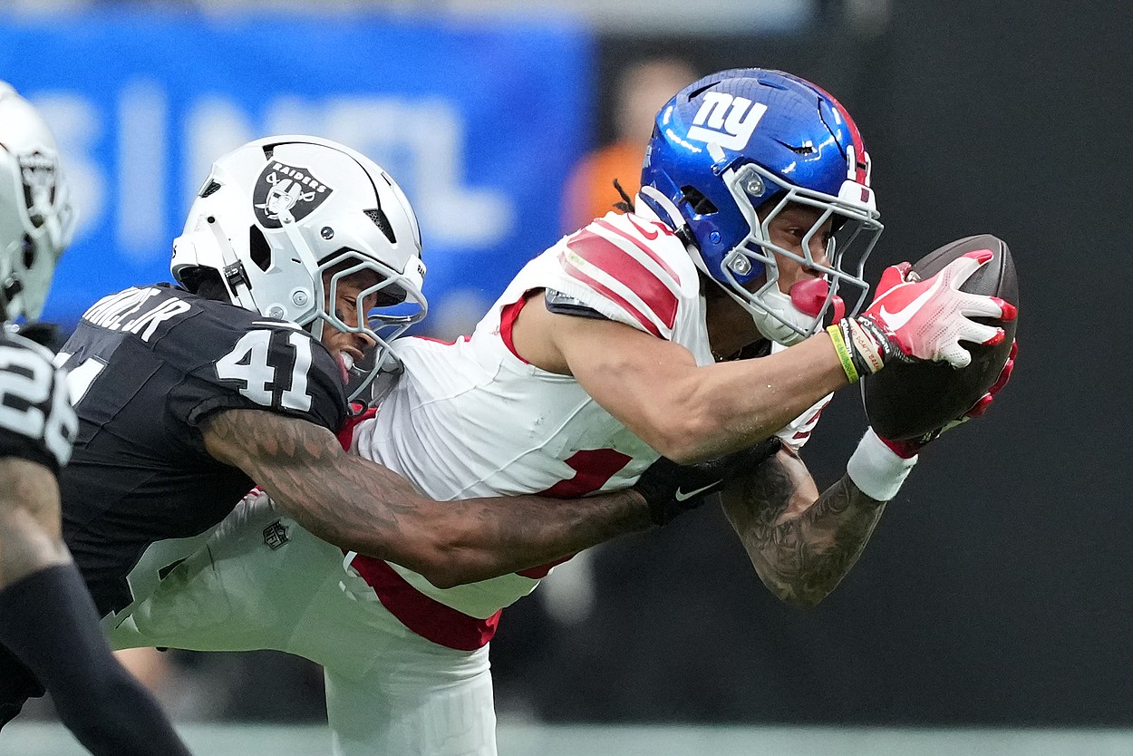 Wan'Dale Robinson, NFL: New York Giants at Las Vegas Raiders