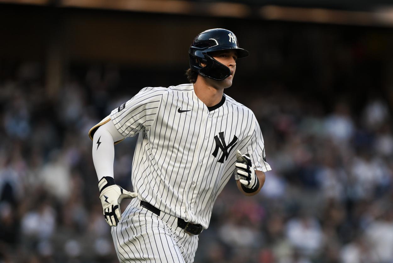 Spencer Jones hitting a home run for the Yankees