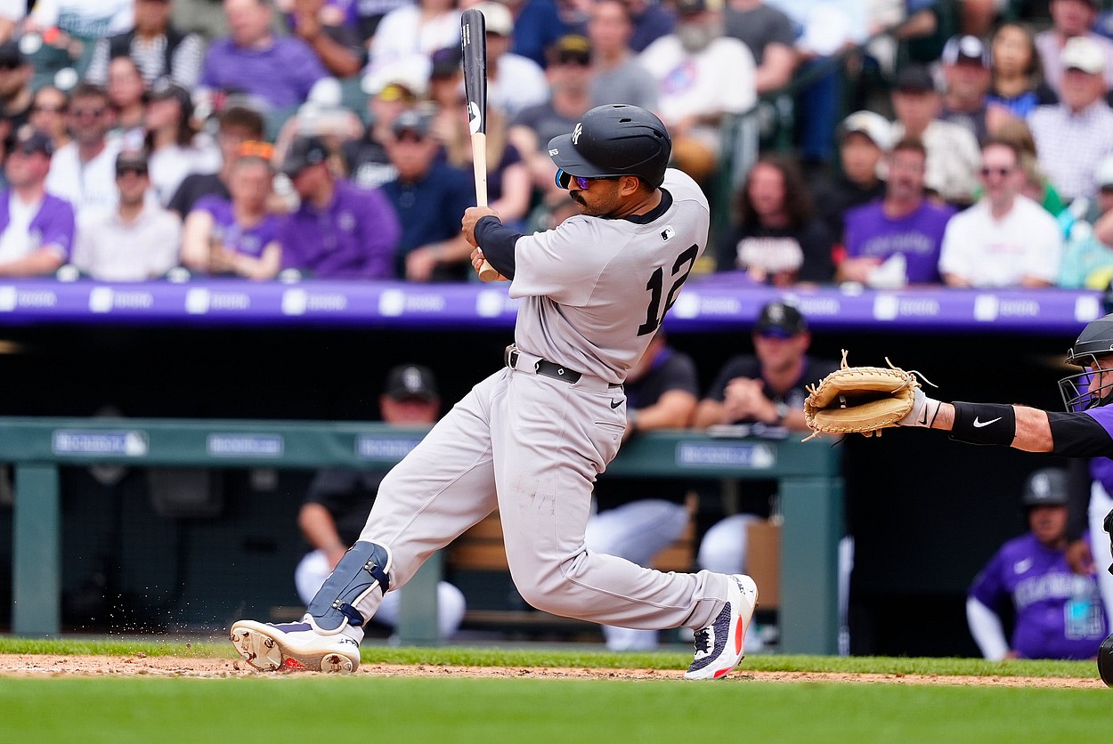 MLB: New York Yankees at Colorado Rockies, trent grisham