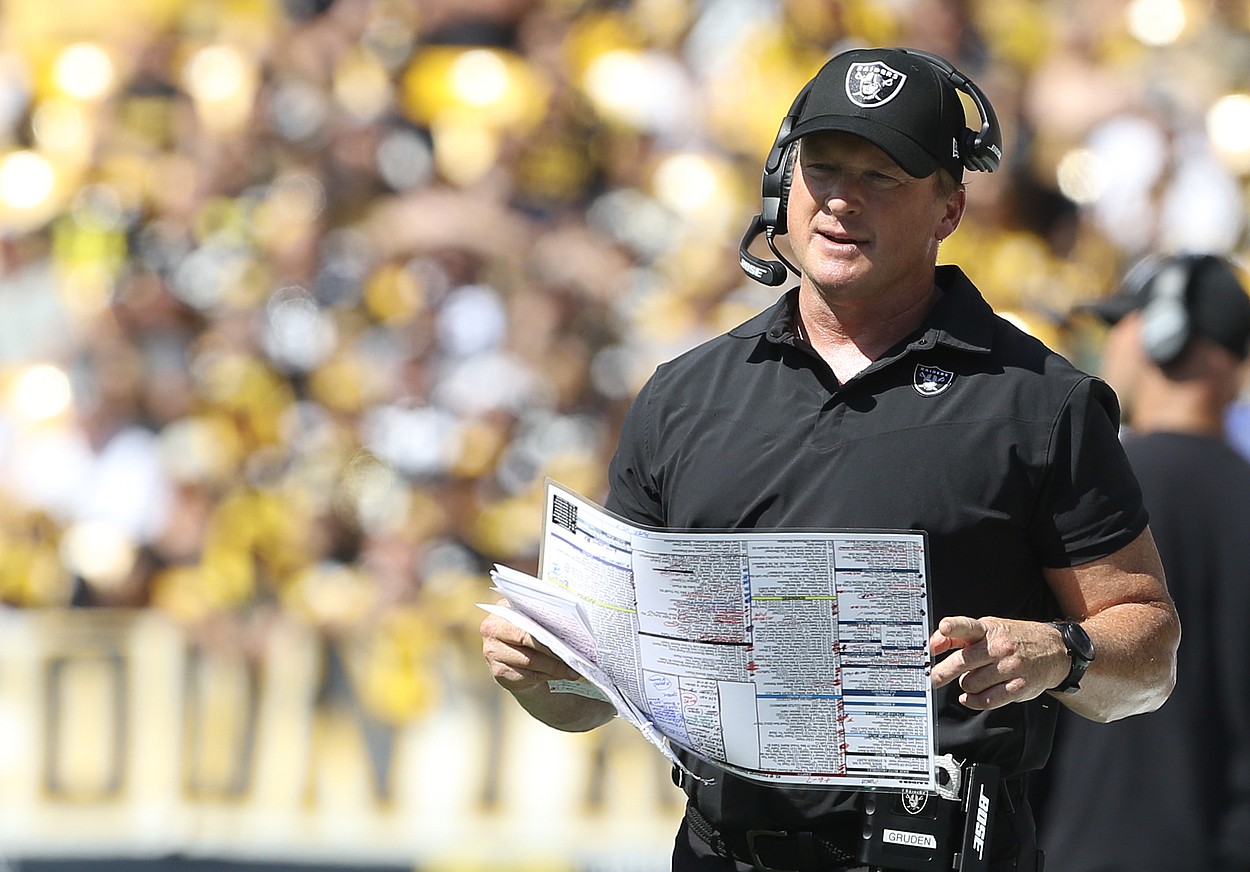 Jon Gruden, Giants, NFL: Las Vegas Raiders at Pittsburgh Steelers