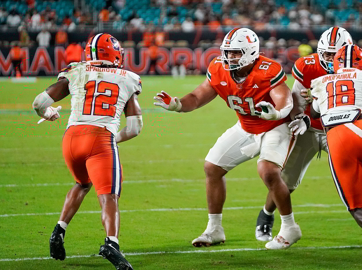 NCAA Football: Syracuse at Miami, Francis Mauigoa, new york giants