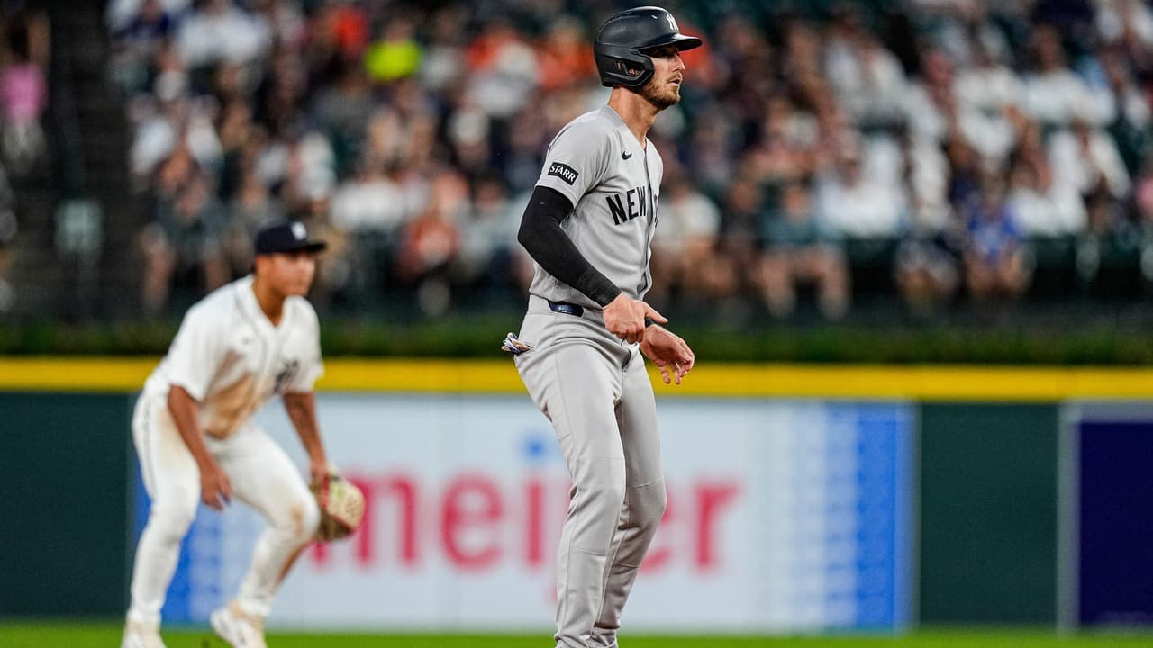 Cody Bellinger on base during a Yankees game