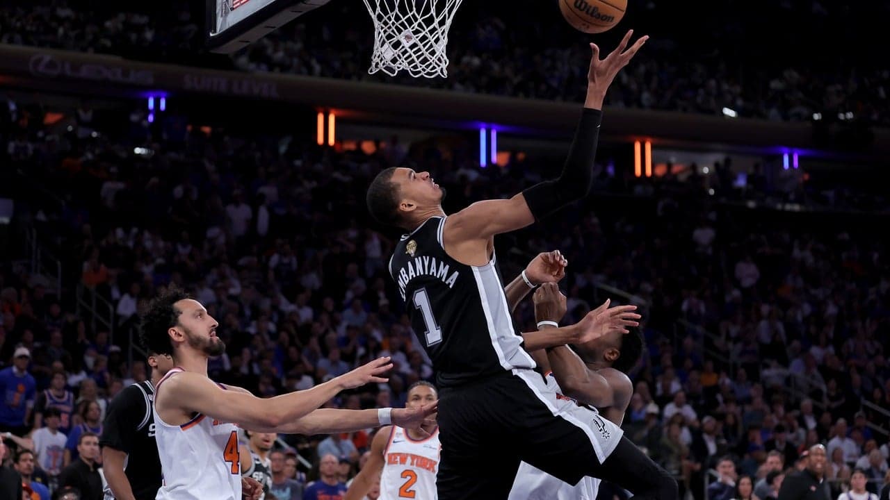 Miles McBride fighting for position for the Knicks in the Finals