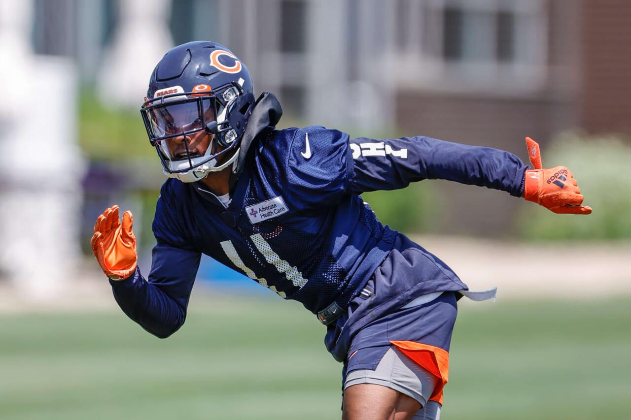 Darnell Mooney playing for the Chicago Bears