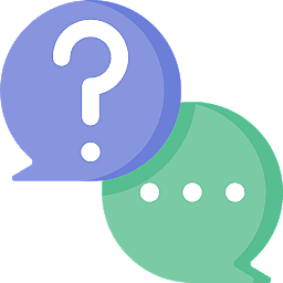 question mark and chat bubble