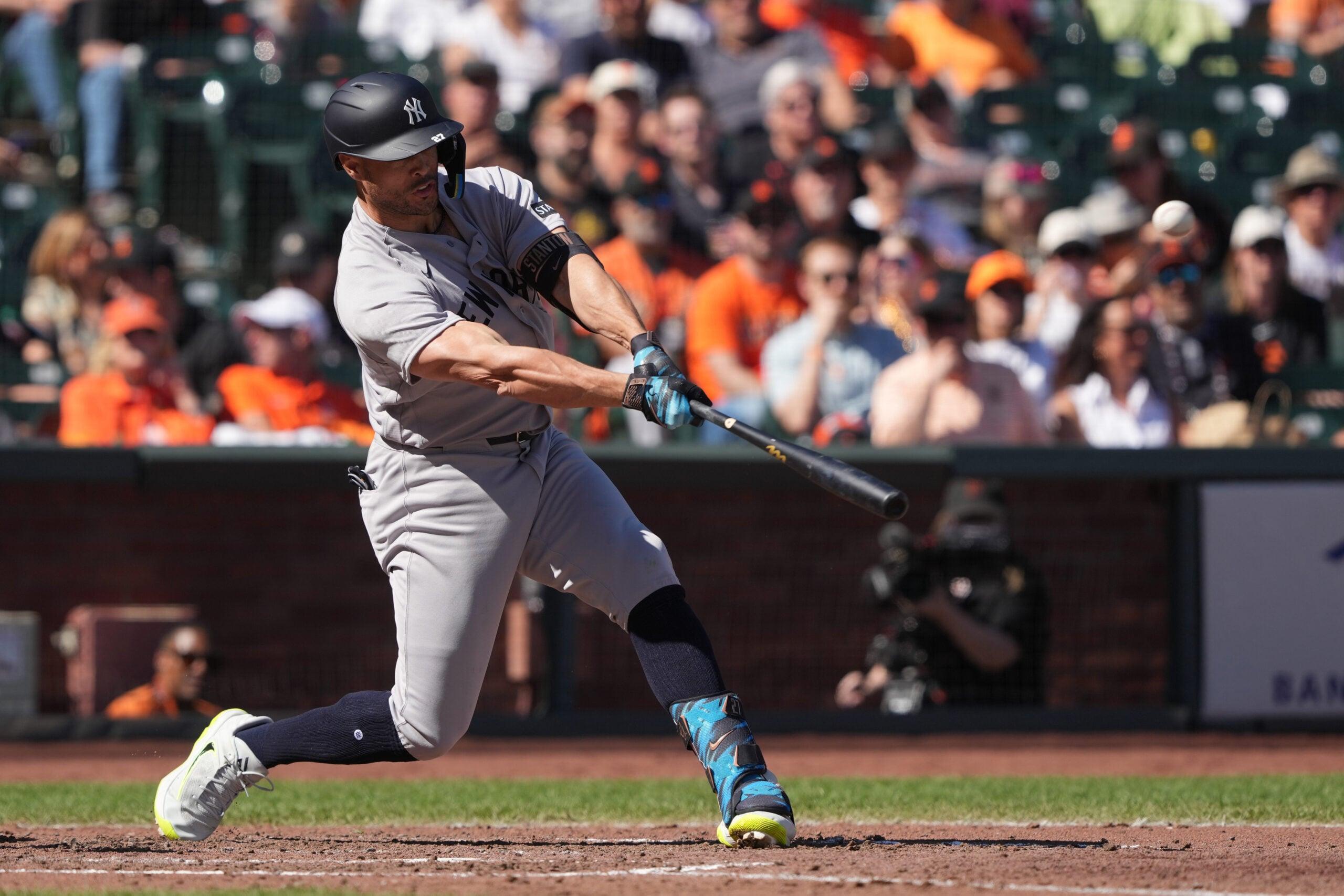 Giancarlo Stanton during a New York Yankees game