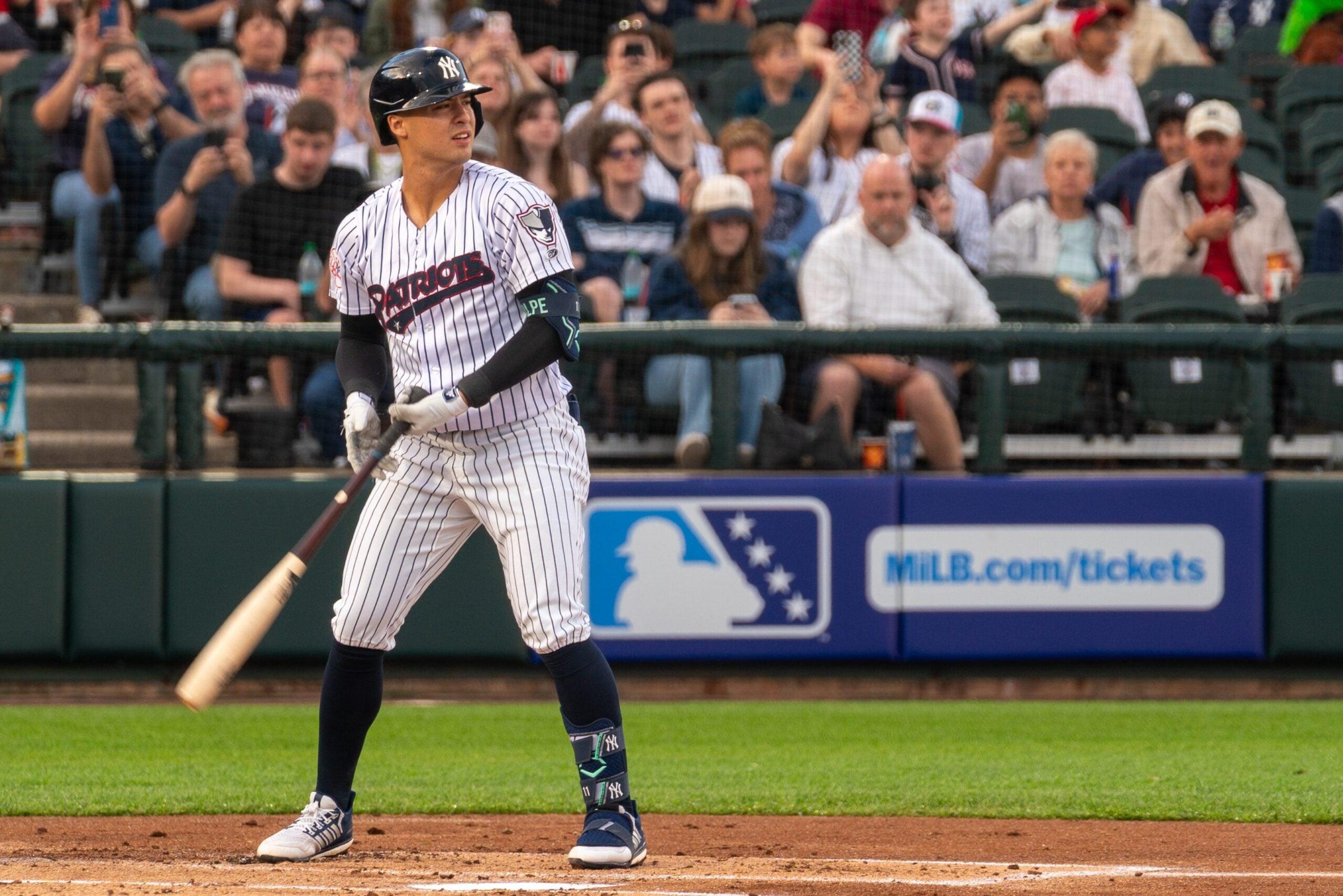 Anthony Volpe playing shortstop for the Yankees