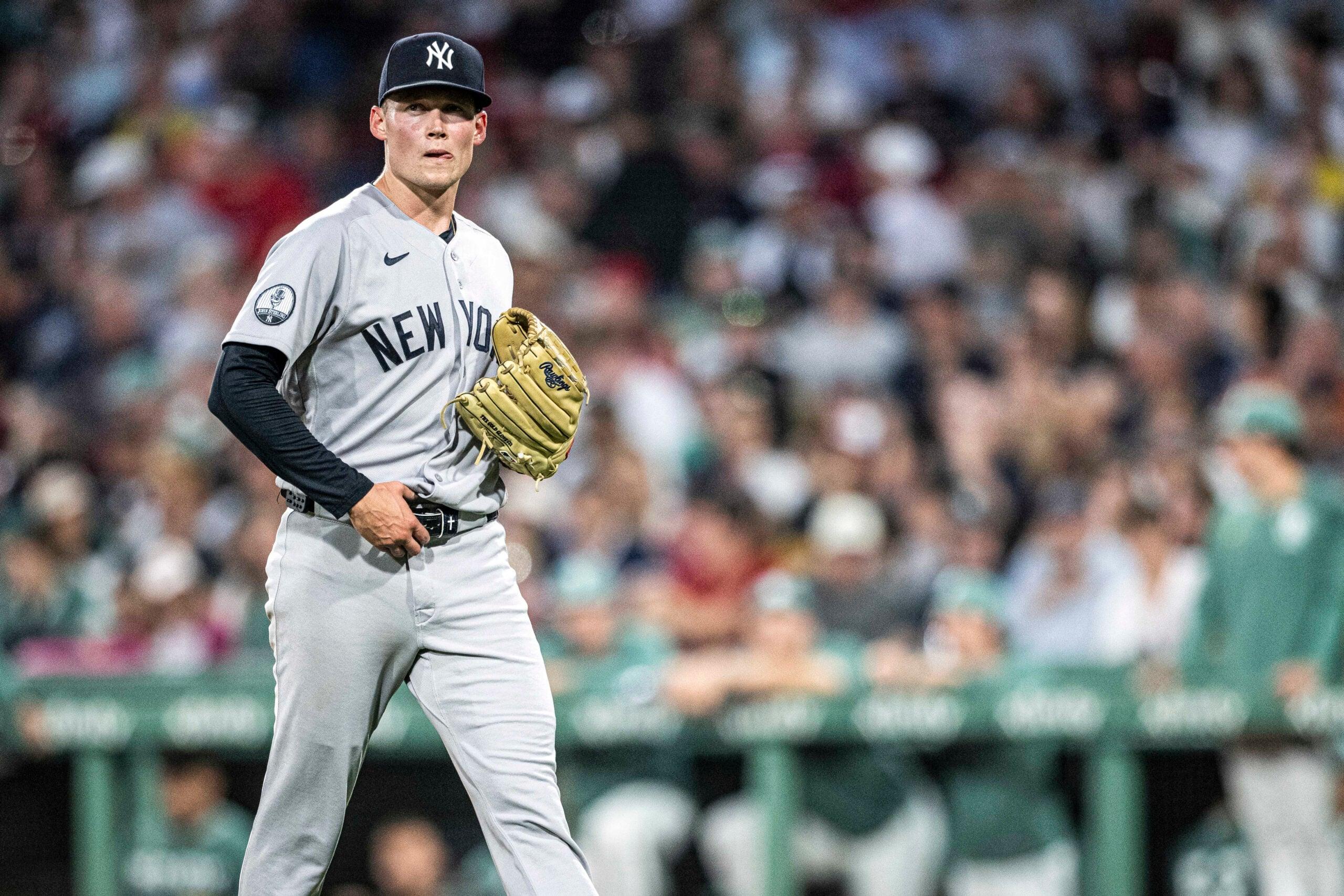 Will Warren walking off the mound for the Yankees
