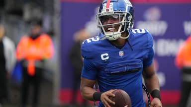 Adoree' Jackson of the Giants on the field during pre game warm ups. The New York Giants host the Los Angeles Rams on December 31, 2023 at at MetLife Stadium