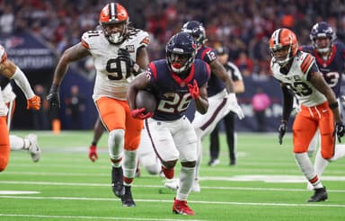 nfl: afc wild card round-cleveland browns at houston texans, devin singletary, new york giants