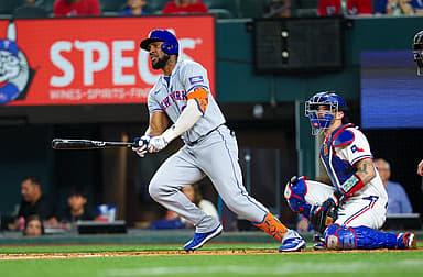 MLB: New York Mets at Texas Rangers, starling marte