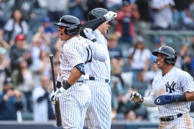 mlb: toronto blue jays at new york yankees, aaron judge, anthony volpe