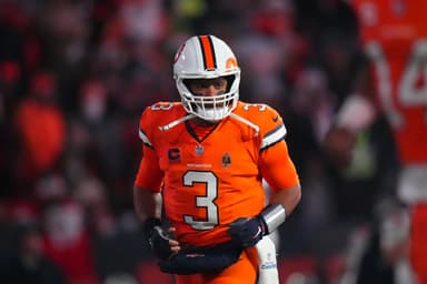 Denver Broncos quarterback Russell Wilson (3) (New York Giants free agency target) before the game against the New England Patriots at Empower Field at Mile High.