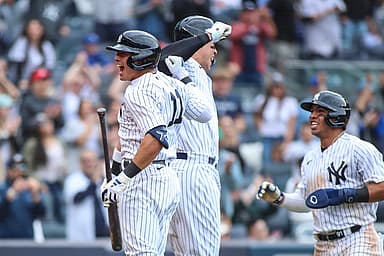 mlb: toronto blue jays at new york yankees, aaron judge, anthony volpe