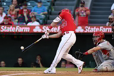 mlb: cincinnati reds at los angeles angels, yankees, mike trout