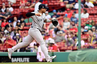 mlb: game one-new york yankees at boston red sox, gleyber torres