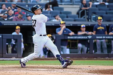 mlb: milwaukee brewers at new york yankees, giancarlo stanton