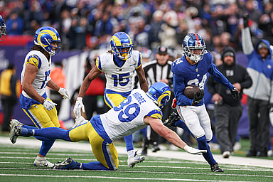 nfl: los angeles rams at new york giants, dane belton