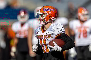 National wide receiver Ricky Pearsall of Florida (11) (New York Giants draft target)