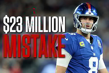 Oct 13, 2024; East Rutherford, New Jersey, USA; New York Giants quarterback Daniel Jones (8) reacts during the third quarter against the Cincinnati Bengals at MetLife Stadium. Mandatory Credit: Brad Penner-Imagn Images