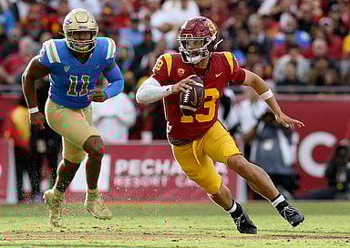 ncaa football: ucla at southern california, caleb williams, new york giants