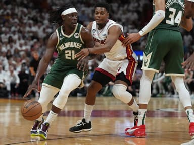 nba: playoffs-milwaukee bucks at miami heat, knicks, jrue holiday