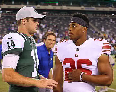 new york giants, sam darnold, saquon barkley
