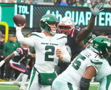 nfl: new england patriots at new york jets, zach wilson