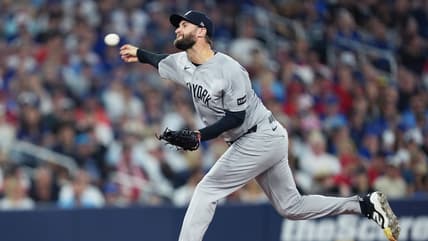 Jake Bird pitching for the Yankees in Toronto