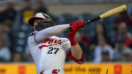 Ryan Jeffers hitting a home run as a Yankees trade target