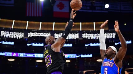 LeBron James shooting as the Knicks weigh the free agency fit