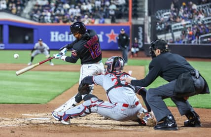 Francisco Lindor hits a home run for the Mets during a 2026 game at Citi Field